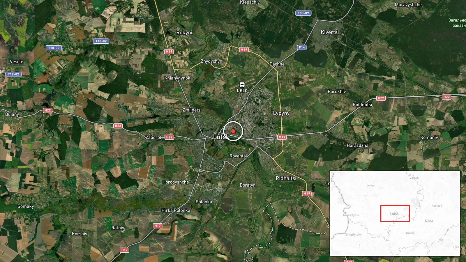 Lutsk, Volyn Oblast, Ukraine — UAS Strike location map