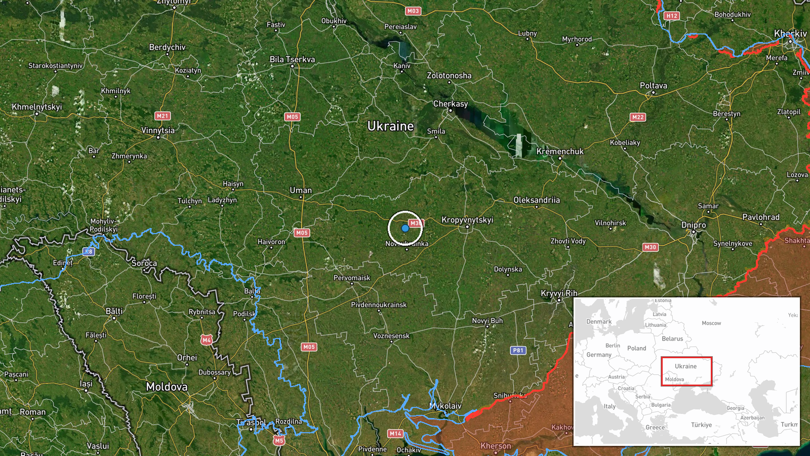 Ukraine (nationwide air defense operations) — Air Defense location map