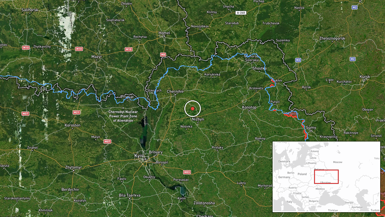 Chernihiv Oblast, Ukraine — Drone Transit location map