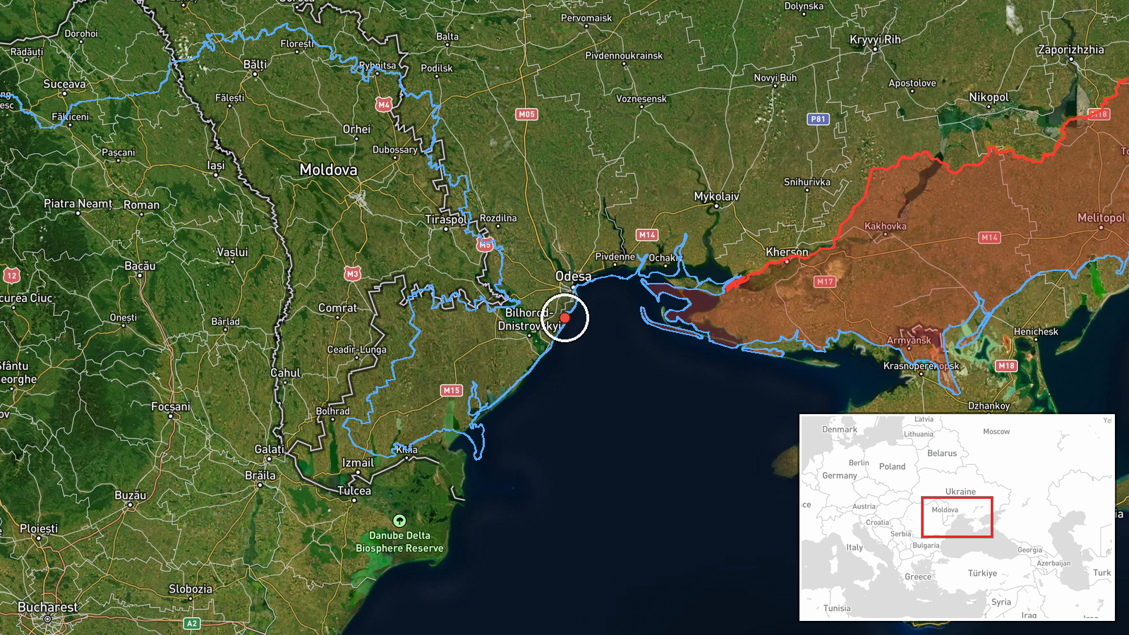 Chornomorsk, Odesa Oblast, Ukraine — Drone Transit location map