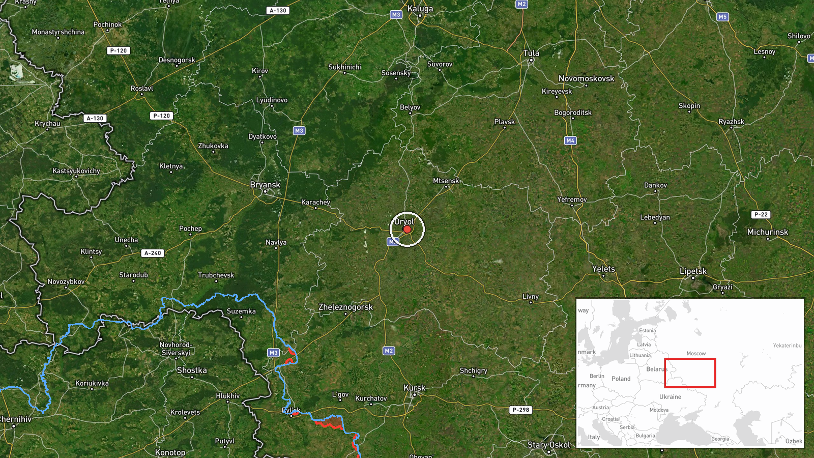 Oryol (Orel), Oryol Oblast, Russia — Drone Transit location map