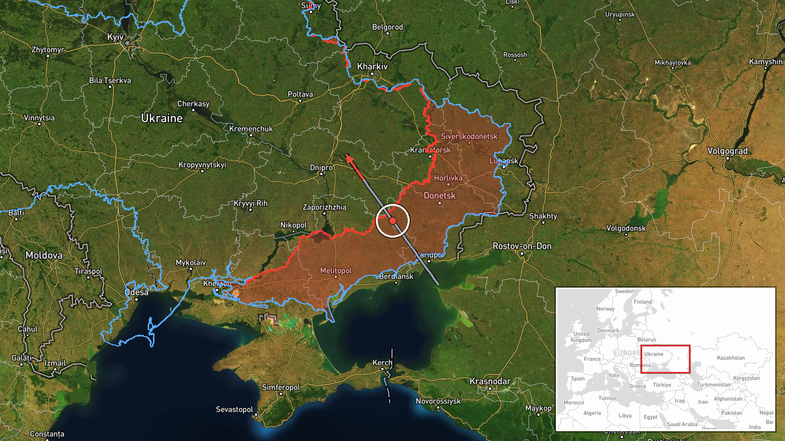 Pereschepine, Dnipropetrovsk Oblast, Ukraine — Drone Transit location map