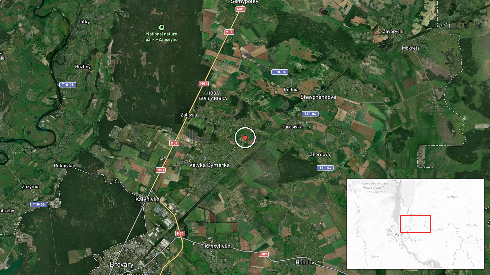 Brovar District, Kyiv Oblast, Ukraine — UAS Strike location map