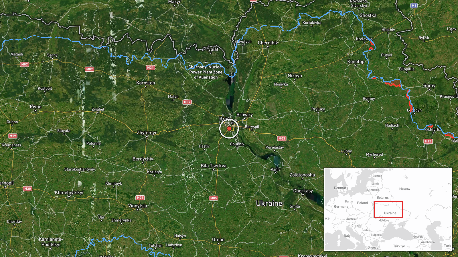 Teremky, Zhulany, Kyiv, Ukraine — Drone Transit location map