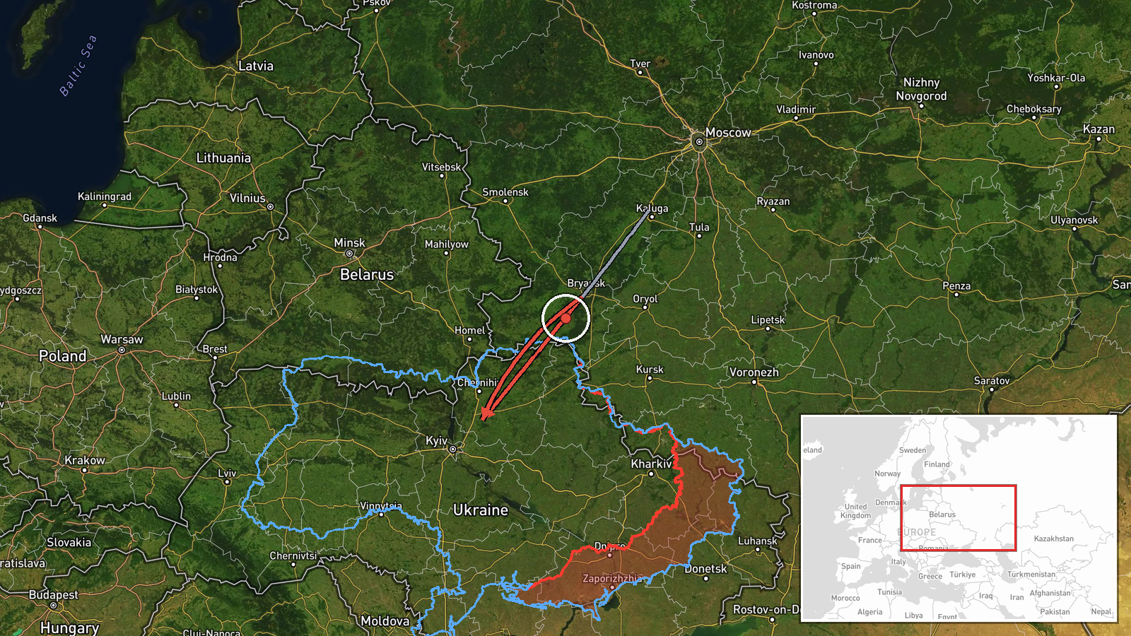 Brovary District, Kyiv Oblast, Ukraine — Drone Transit location map