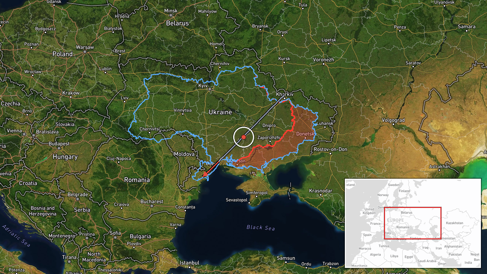 Maiak, Odesa Oblast, Ukraine — Drone Transit location map