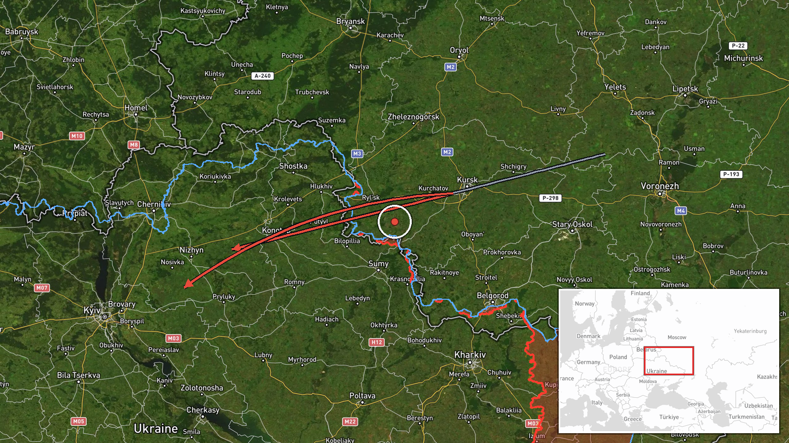 Nizhyn, Chernihiv Oblast, Ukraine — Ballistic Missile location map