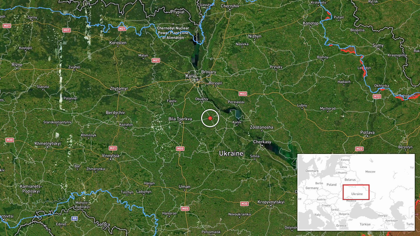 Kagarlyk, Kyiv Oblast, Ukraine — Drone Transit location map