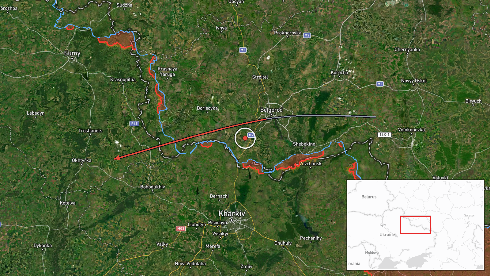 Okhtyrka, Sumy Oblast, Ukraine — Ballistic Missile location map