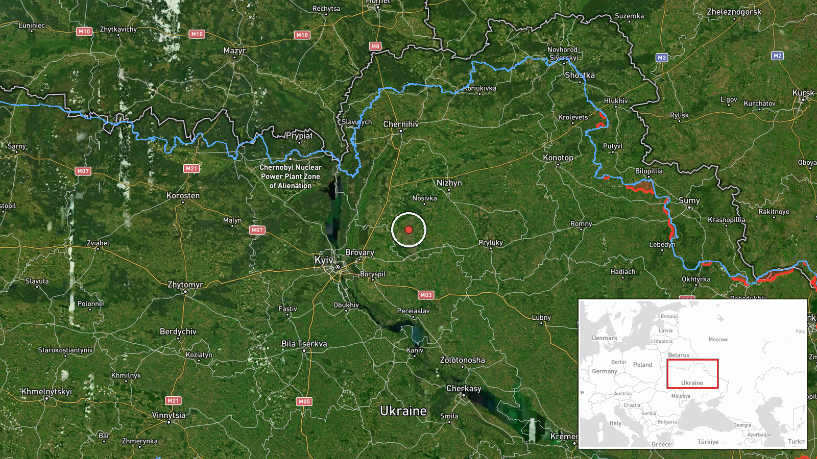 Bobrovytsia, Chernihiv Oblast, Ukraine — Ballistic Missile location map