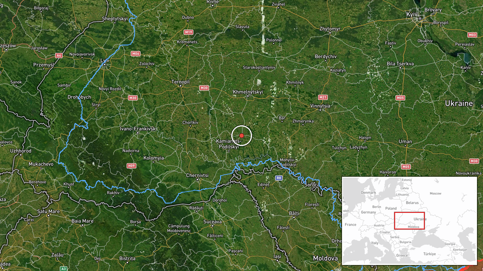 Grymaivka, Ternopil Oblast, Ukraine — Drone Transit location map