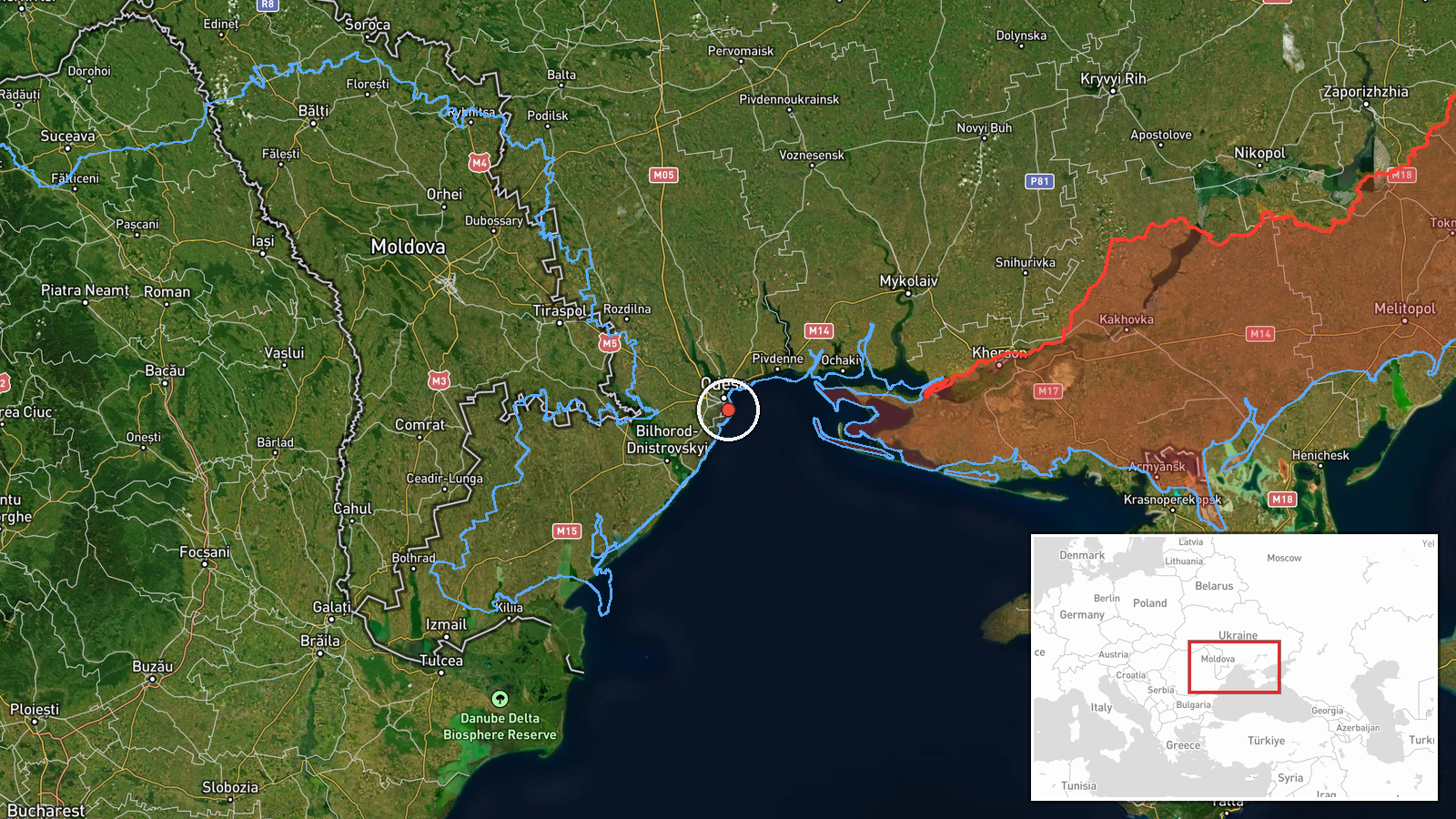 Arcadia, Odesa, Odesa Oblast, Ukraine — UAS Strike location map