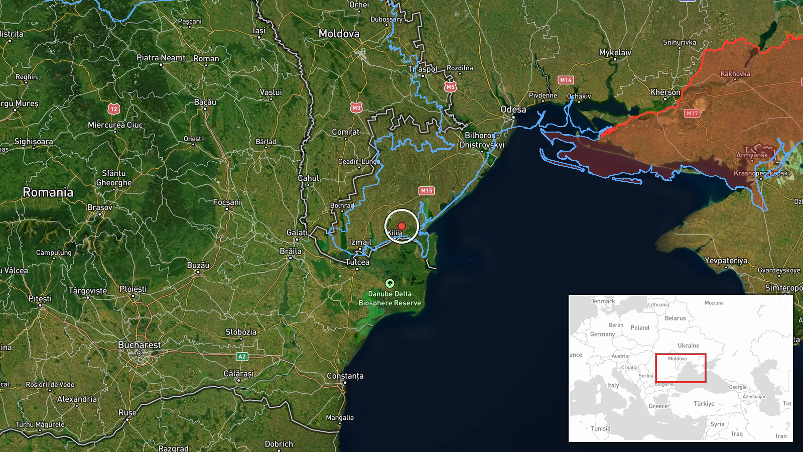 Tendrivska Spit, Odesa Oblast, Ukraine — Drone Transit location map
