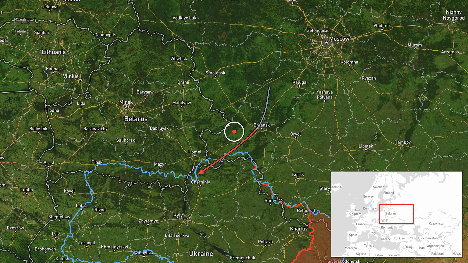 Slavutych, Kyiv Oblast, Ukraine — Drone Transit location map