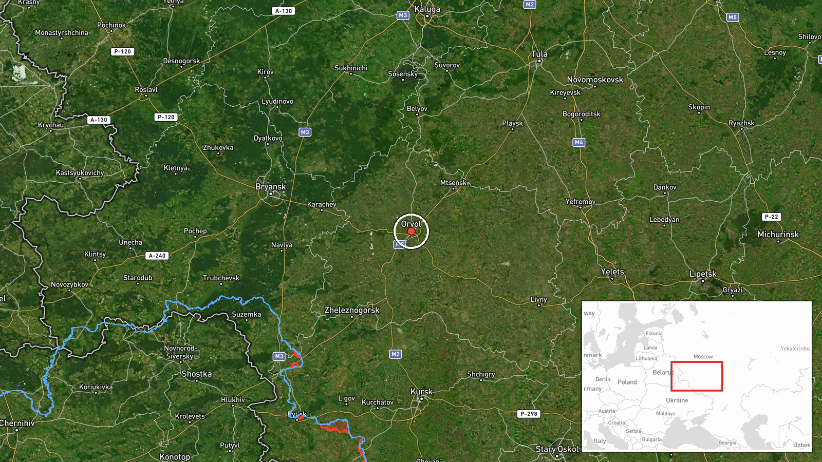 Oryol Oblast, Russia — Drone Transit location map