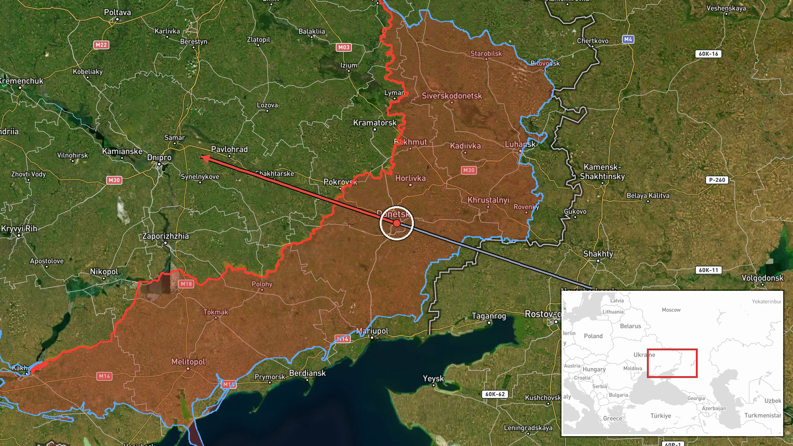 Dnipropetrovsk Oblast, Ukraine — Drone Transit location map