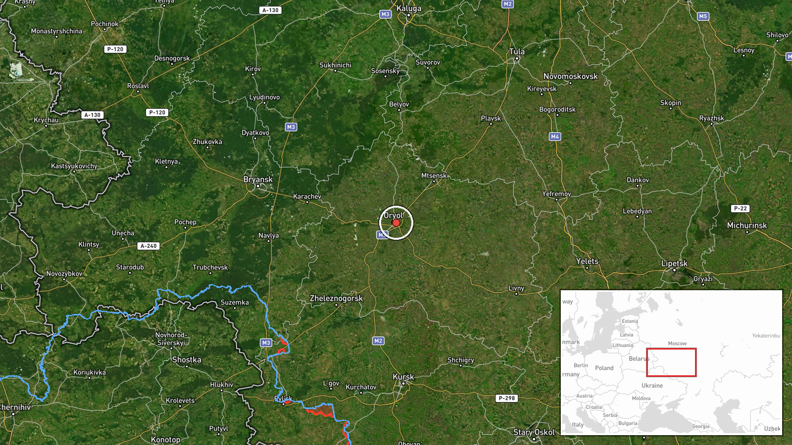 Oryol, Oryol Oblast, Russia — Drone Transit location map