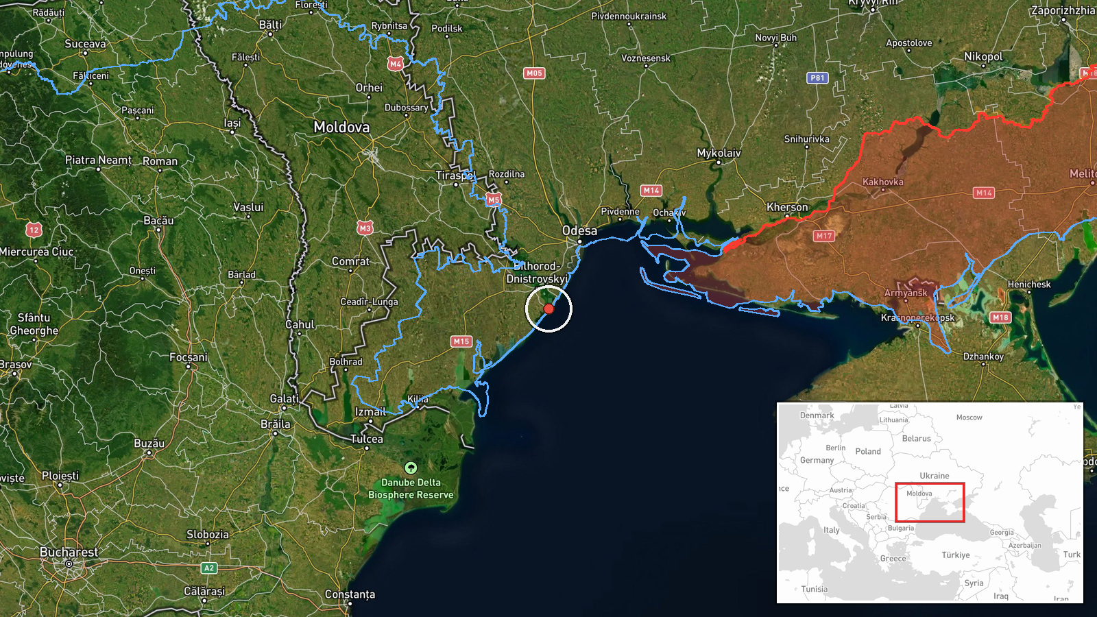 Zatoka, Odesa Oblast, Ukraine — Drone Transit location map