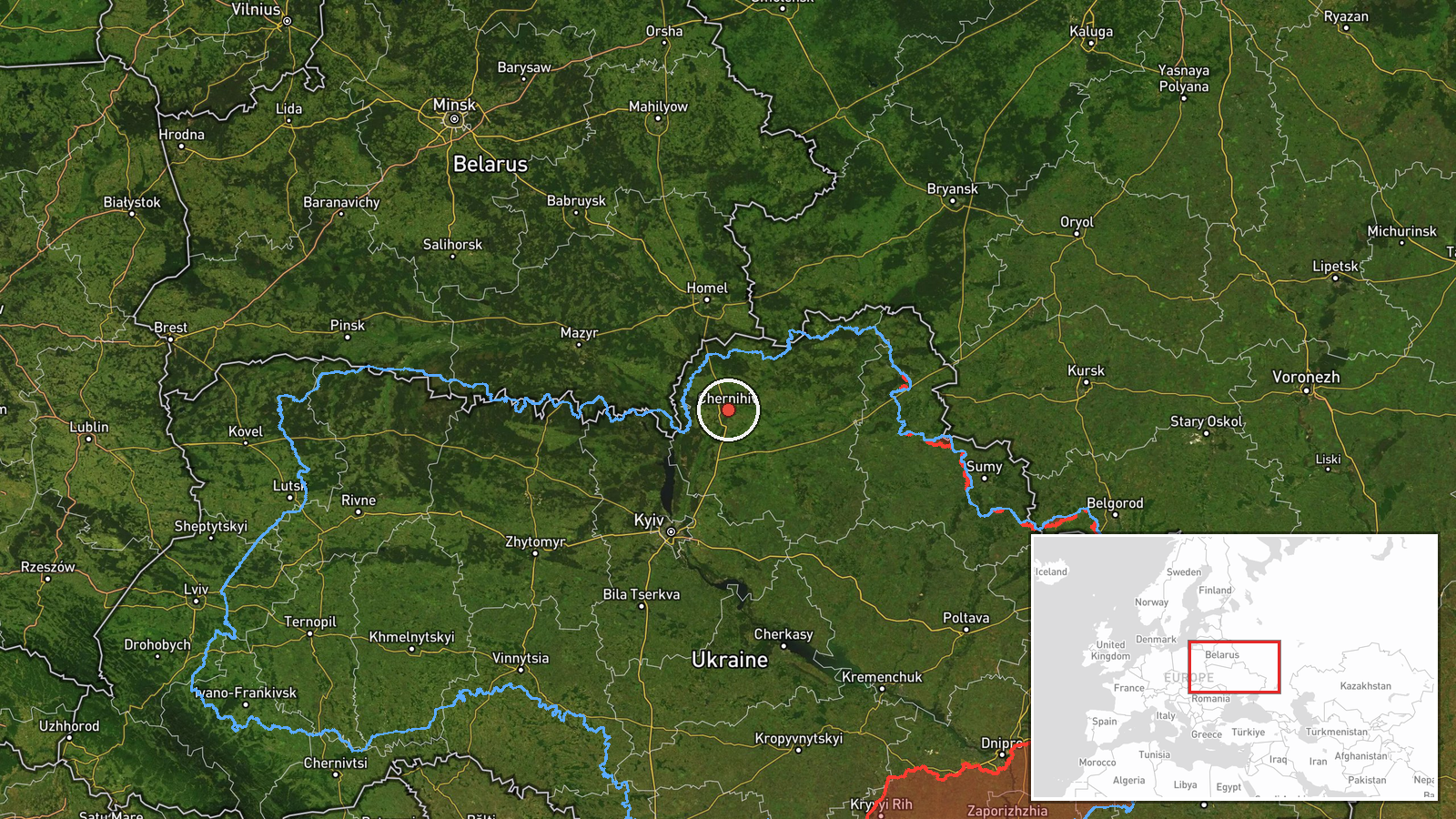 Chernihiv Oblast, Ukraine — Drone Transit location map