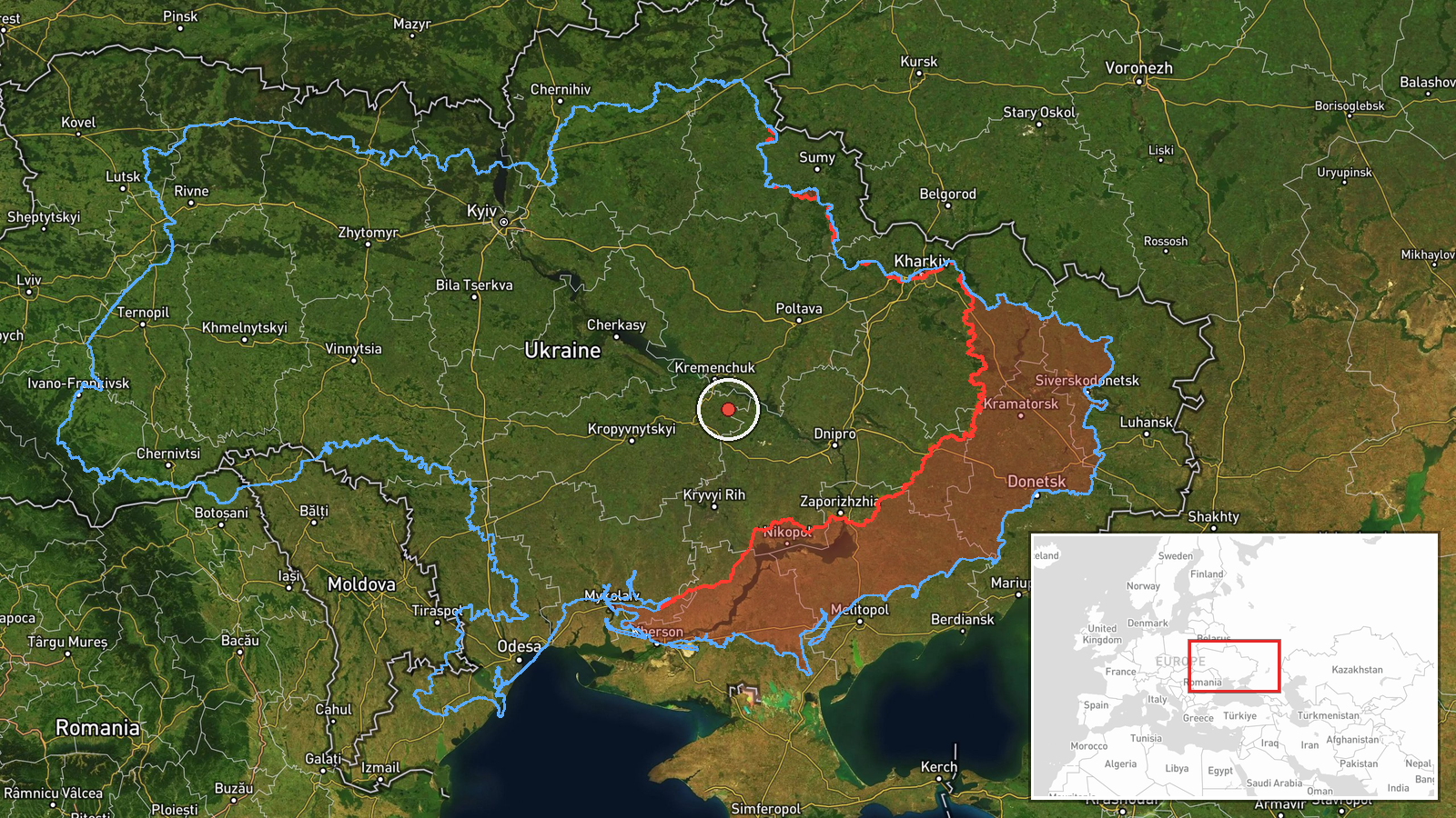 Kremenchuk District, Dnipropetrovsk Oblast, Ukraine — Drone Transit location map