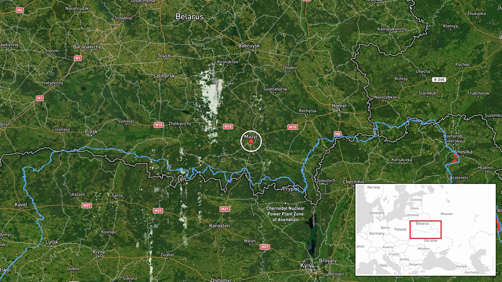 Mozyr, Homel Oblast, Belarus — Drone Transit location map