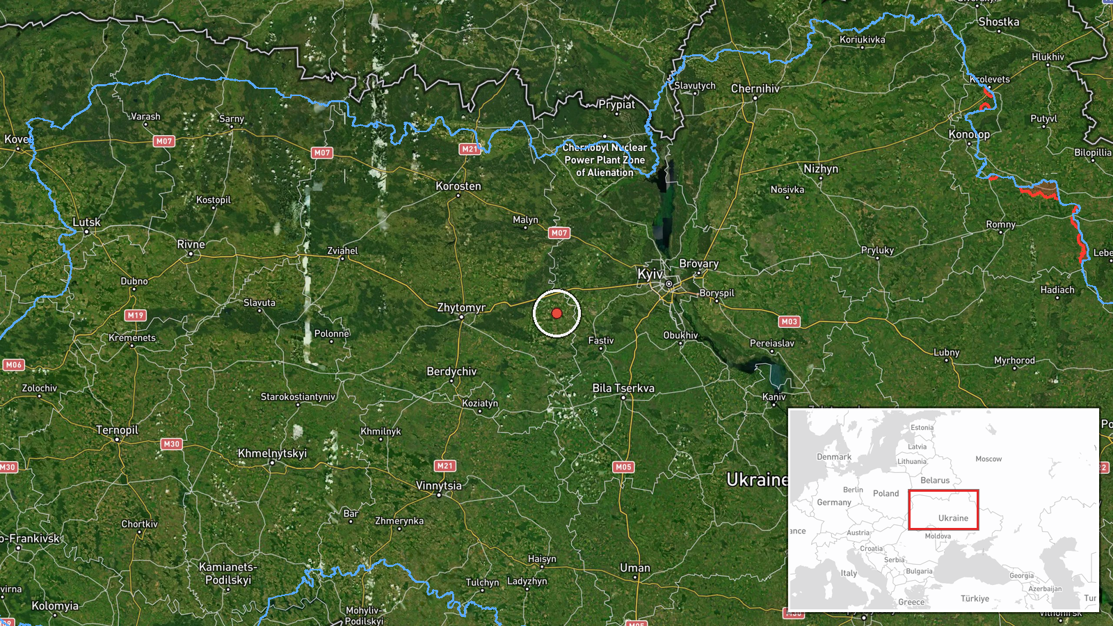 Zhytomyr, Zhytomyr Oblast, Ukraine — Drone Transit location map