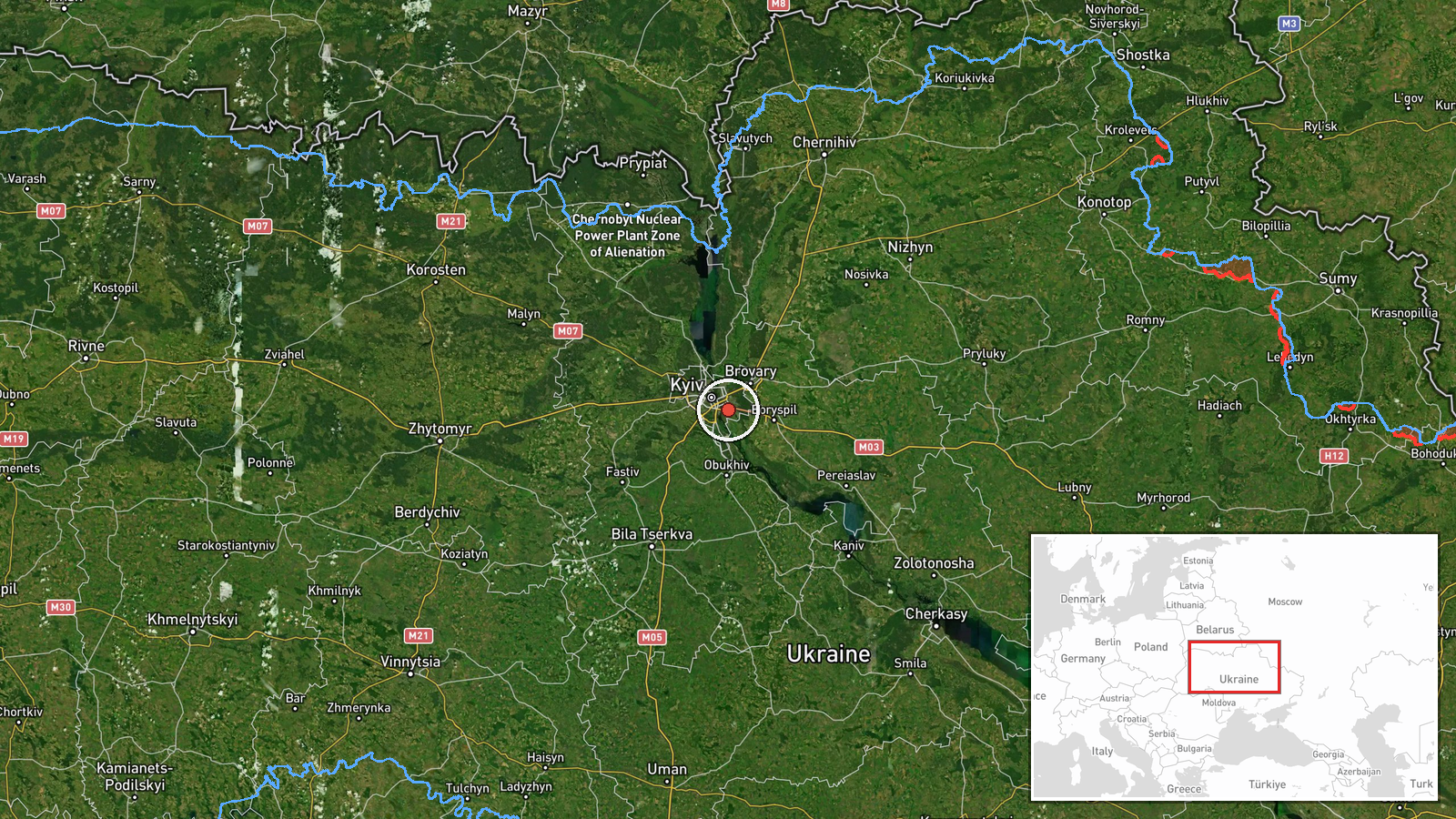 Berezniak/Poznyaky, Kyiv, Ukraine — Drone Transit location map