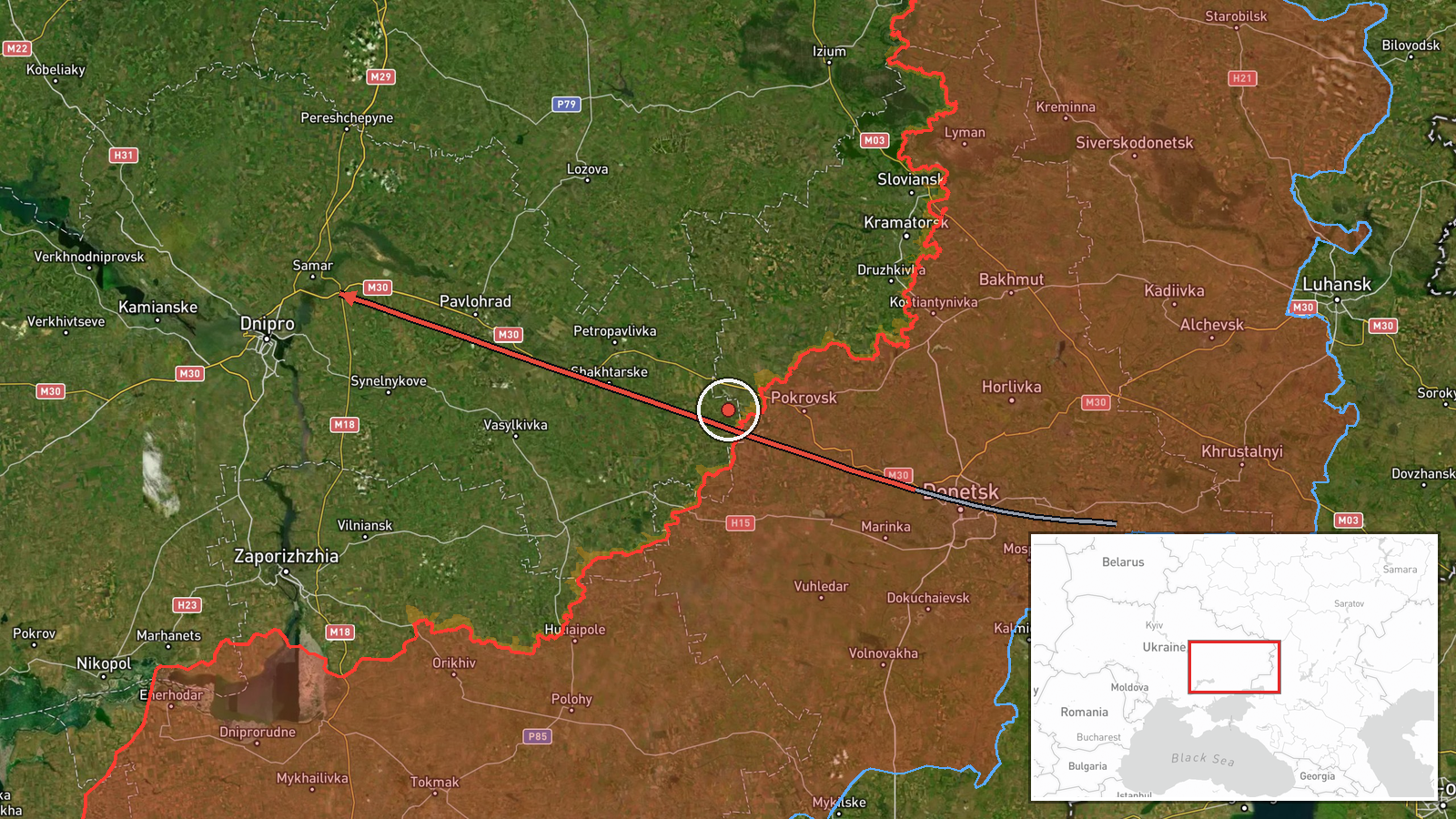 Dnipropetrovsk Oblast, Ukraine — Drone Transit location map