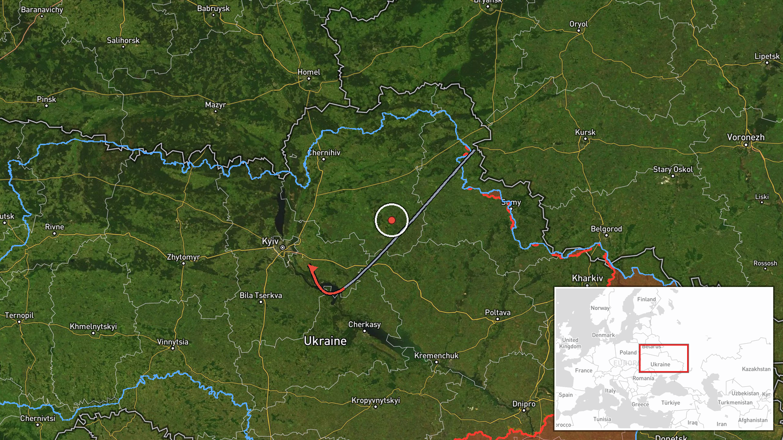 Obukhiv District, Kyiv Oblast, Ukraine — Drone Transit location map