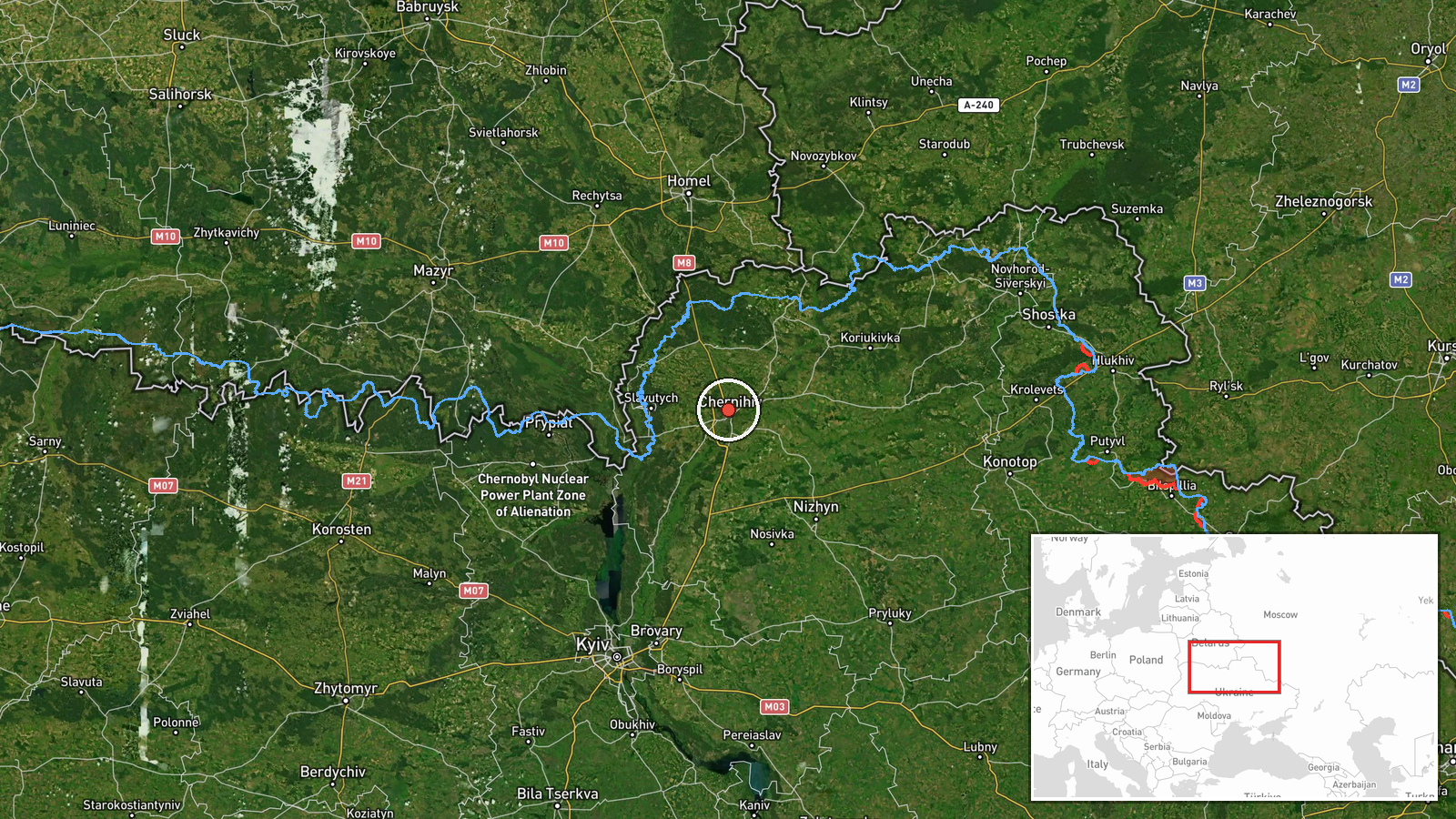 Chernihiv Oblast, Ukraine — Drone Transit location map