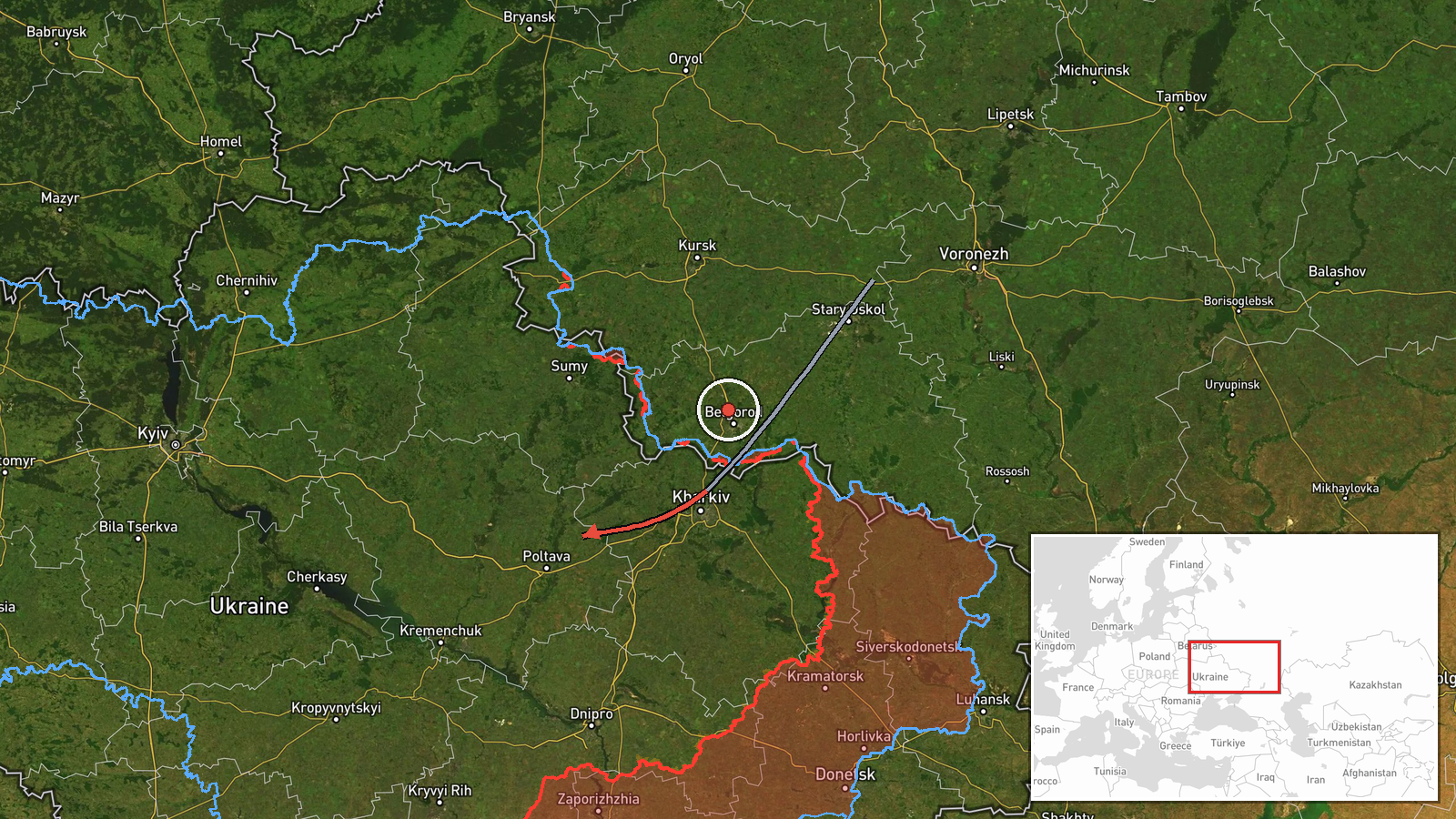 Poltava Oblast, Ukraine — Drone Transit location map