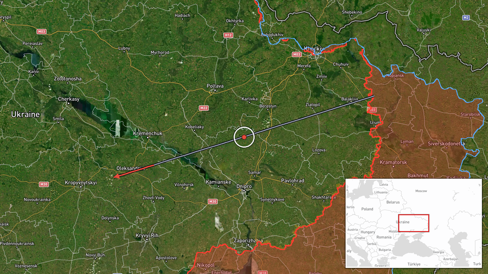 Kropyvnytskyi District, Kirovohrad Oblast, Ukraine — Drone Transit location map
