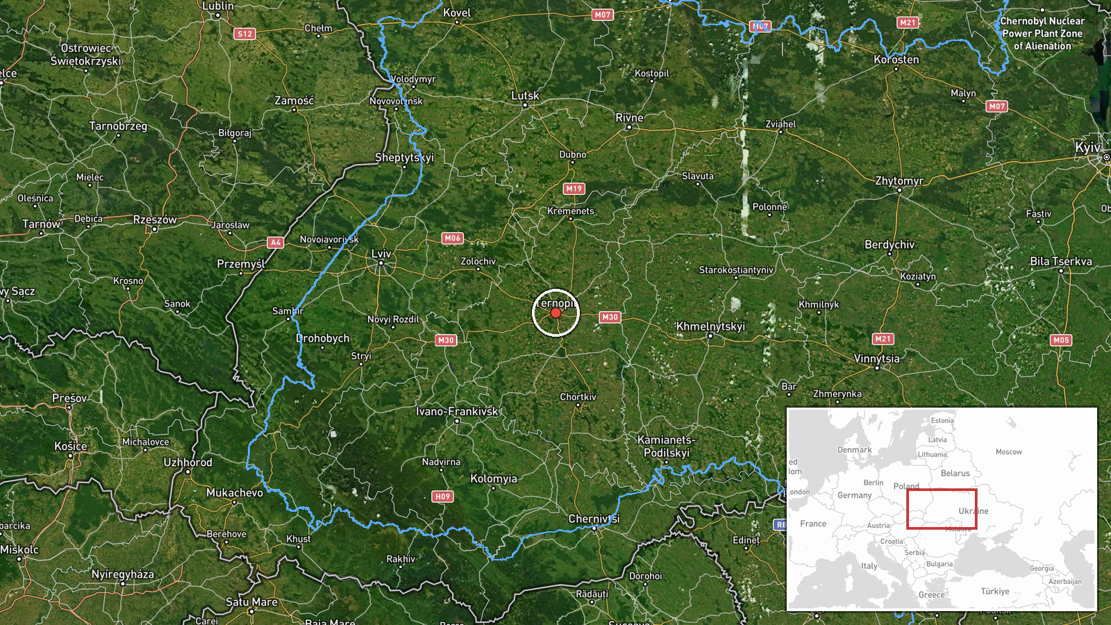Ternopil Oblast, Ukraine — Drone Transit location map