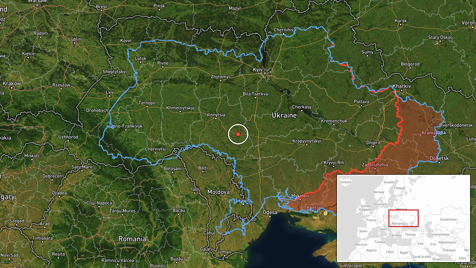 Haysin, Vinnytsia Oblast, Ukraine — Drone Transit location map