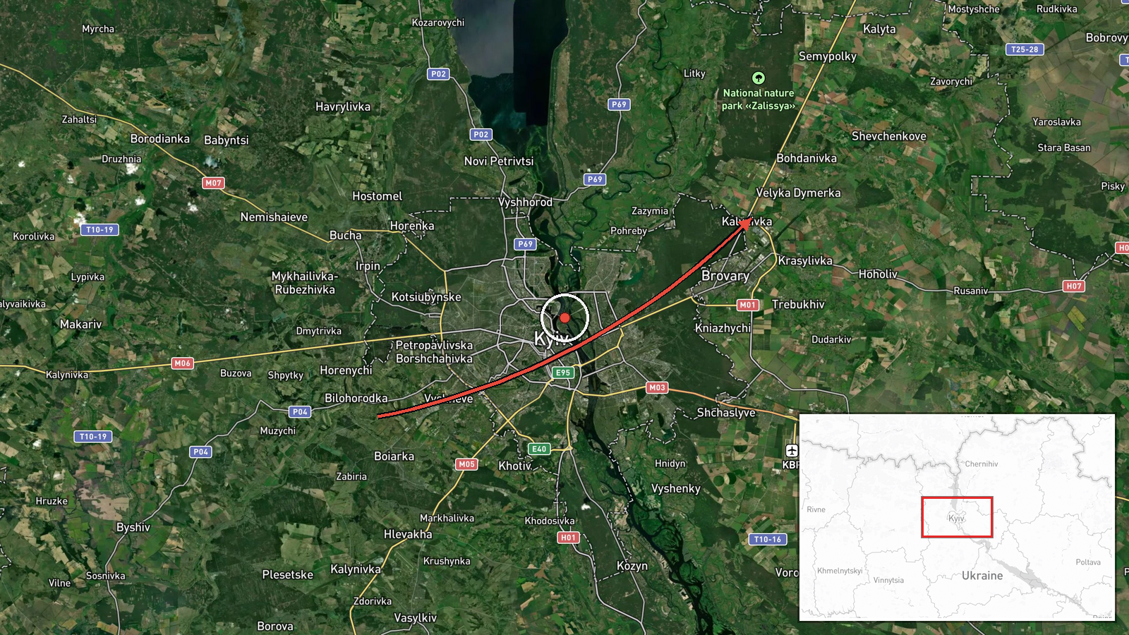 Velyka Dymerka, Brovary, Kyiv Oblast, Ukraine — Drone Transit location map