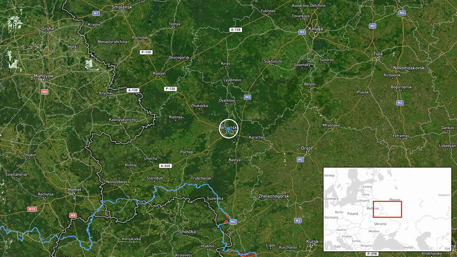 Bryansk, Russia — Siren location map