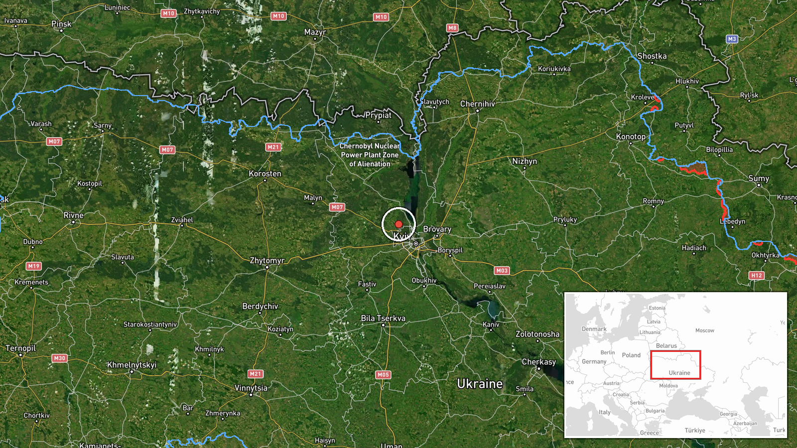 Borodyanky, Kyiv Oblast, Ukraine — Drone Transit location map
