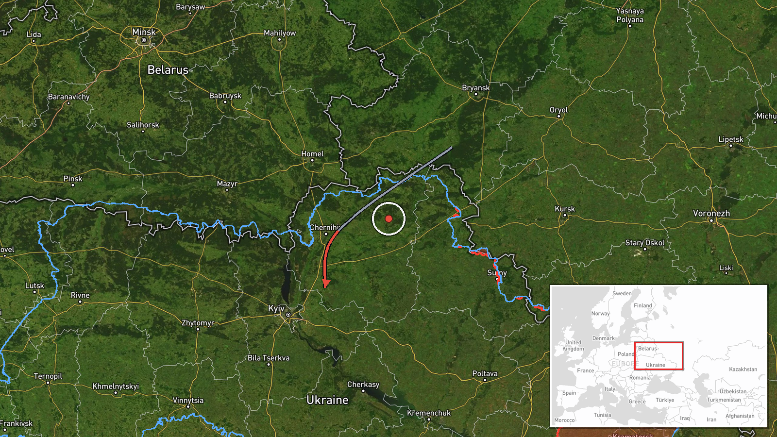 Kyiv Oblast, Ukraine — Drone Transit location map