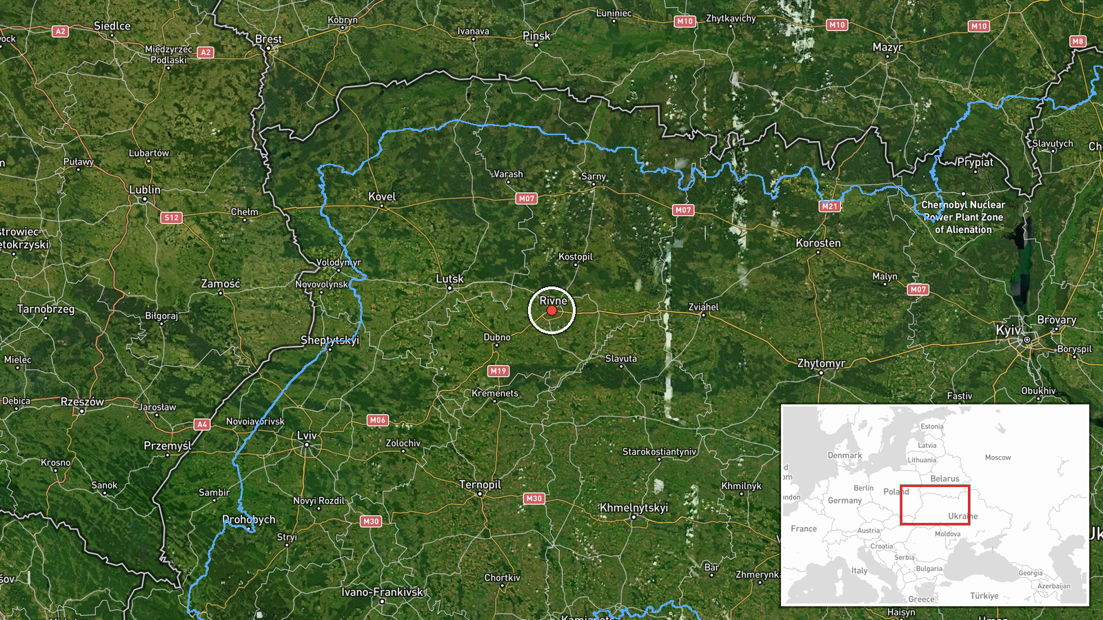 Rivne, Rivne Oblast, Ukraine — Drone Transit location map