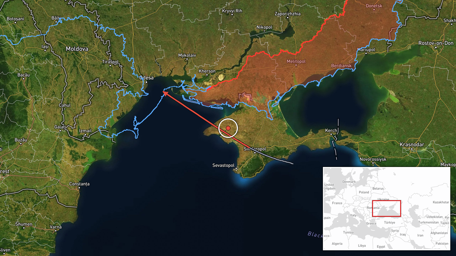 Odesa Oblast, Ukraine — Cruise Missile location map
