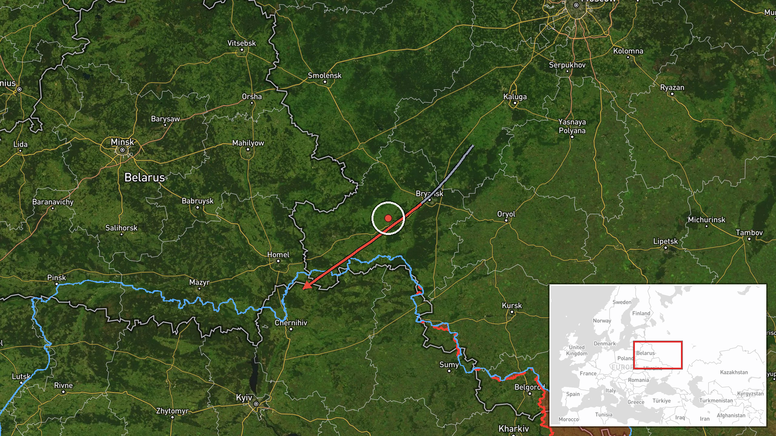 Ripky, Chernihiv Oblast, Ukraine — Drone Transit location map