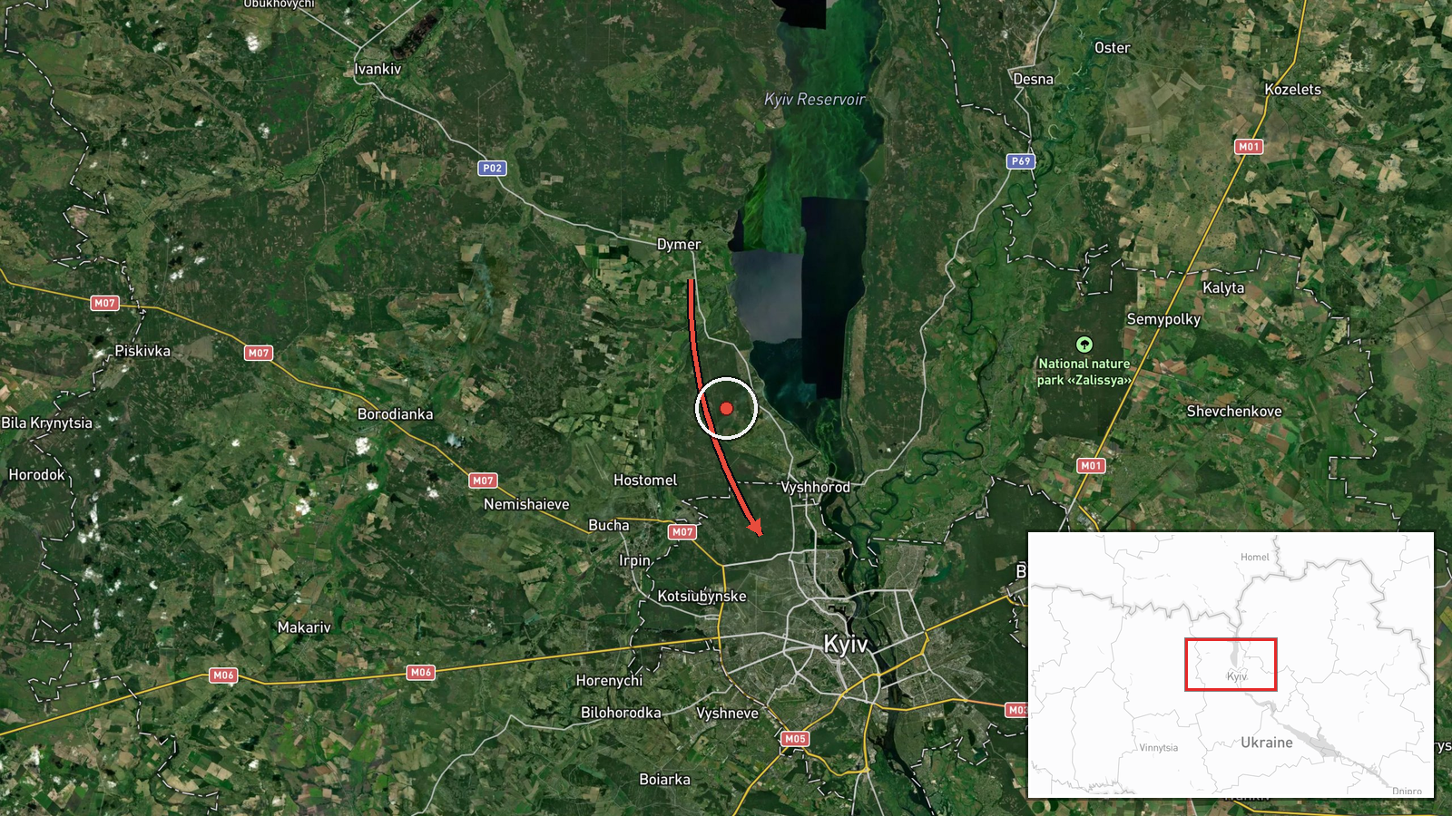 Vinohradary, Kyiv, Ukraine — Drone Transit location map