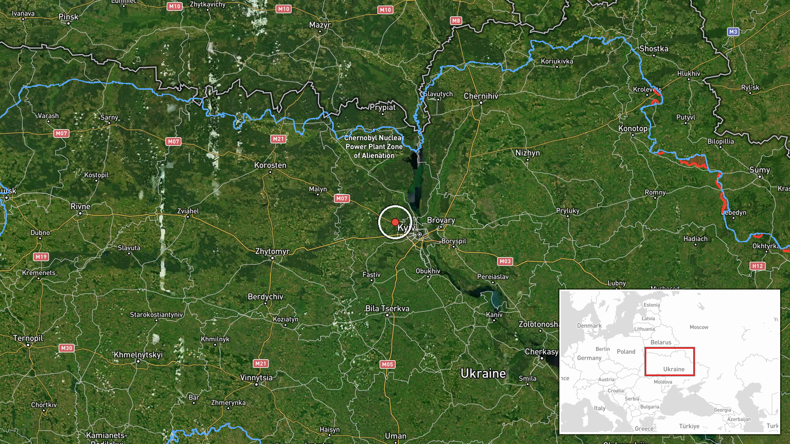 Bucha, Kyiv Oblast, Ukraine — Drone Transit location map