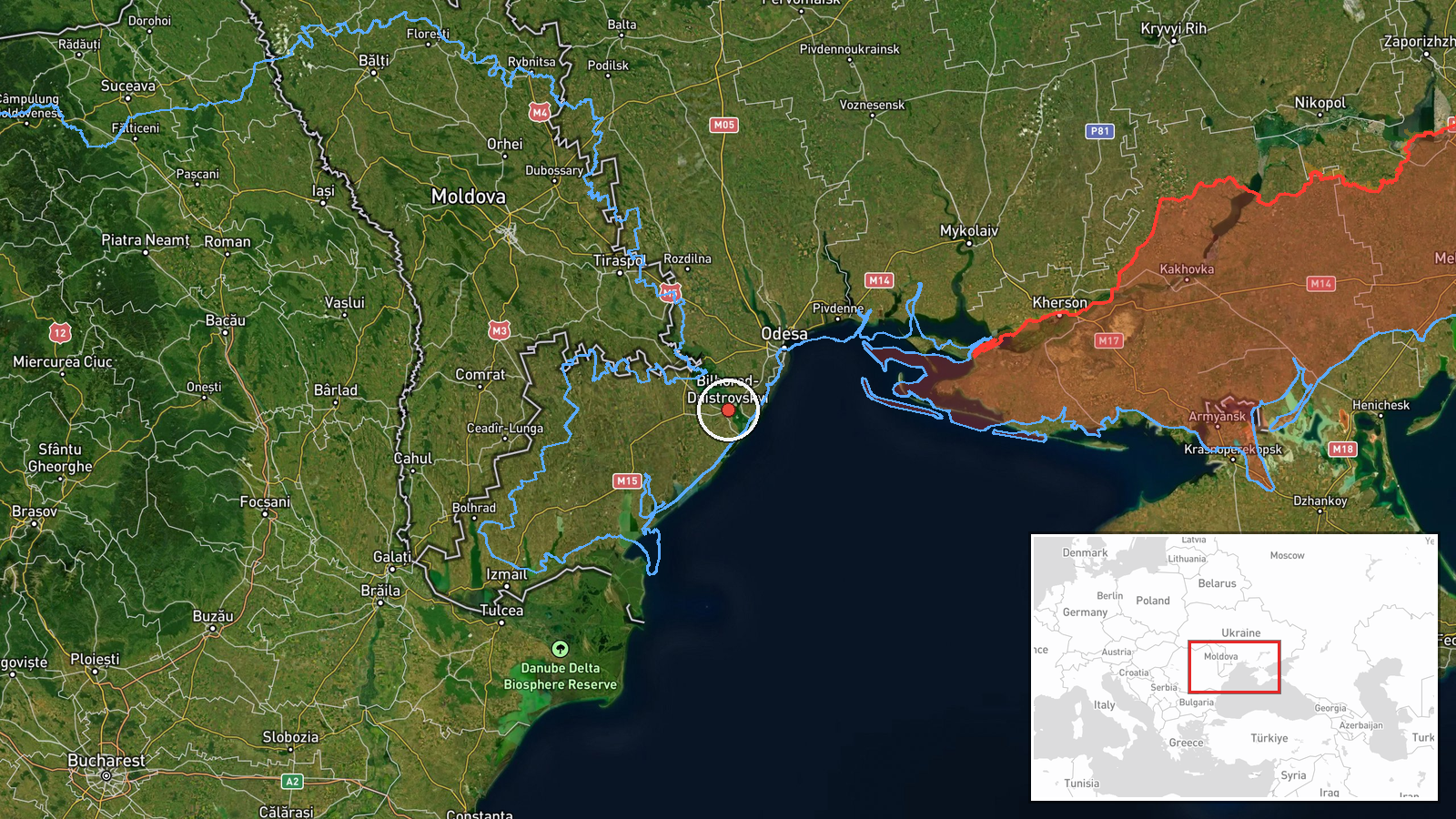 Bilhorod-Dnistrovskyi, Odesa Oblast, Ukraine — Ballistic Missile location map