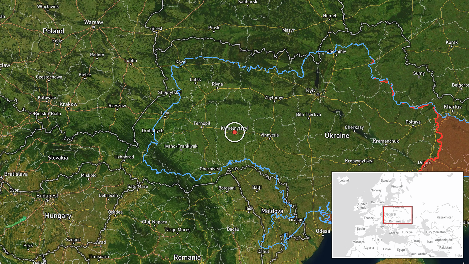 Khmelnytsky Oblast, Ukraine — Drone Transit location map