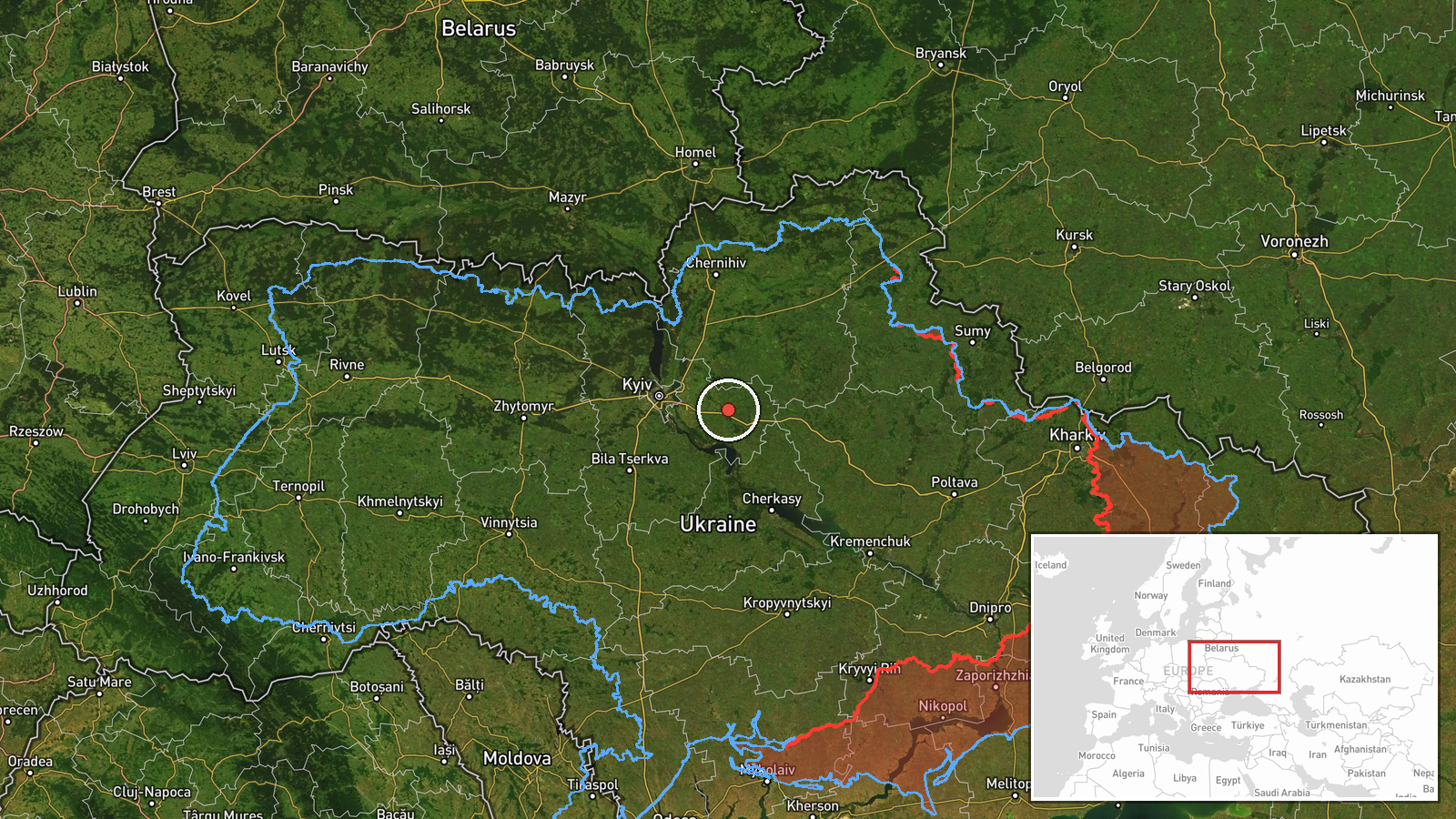 Slavutych, Kyiv Oblast, Ukraine — Drone Transit location map