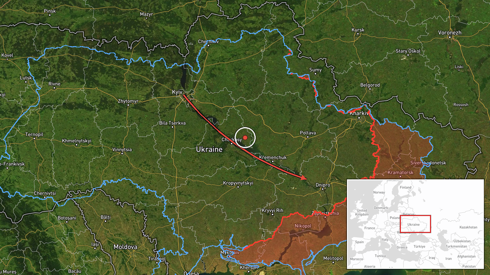 Dniprovskyi District, Dnipropetrovsk Oblast, Ukraine — Drone Transit location map