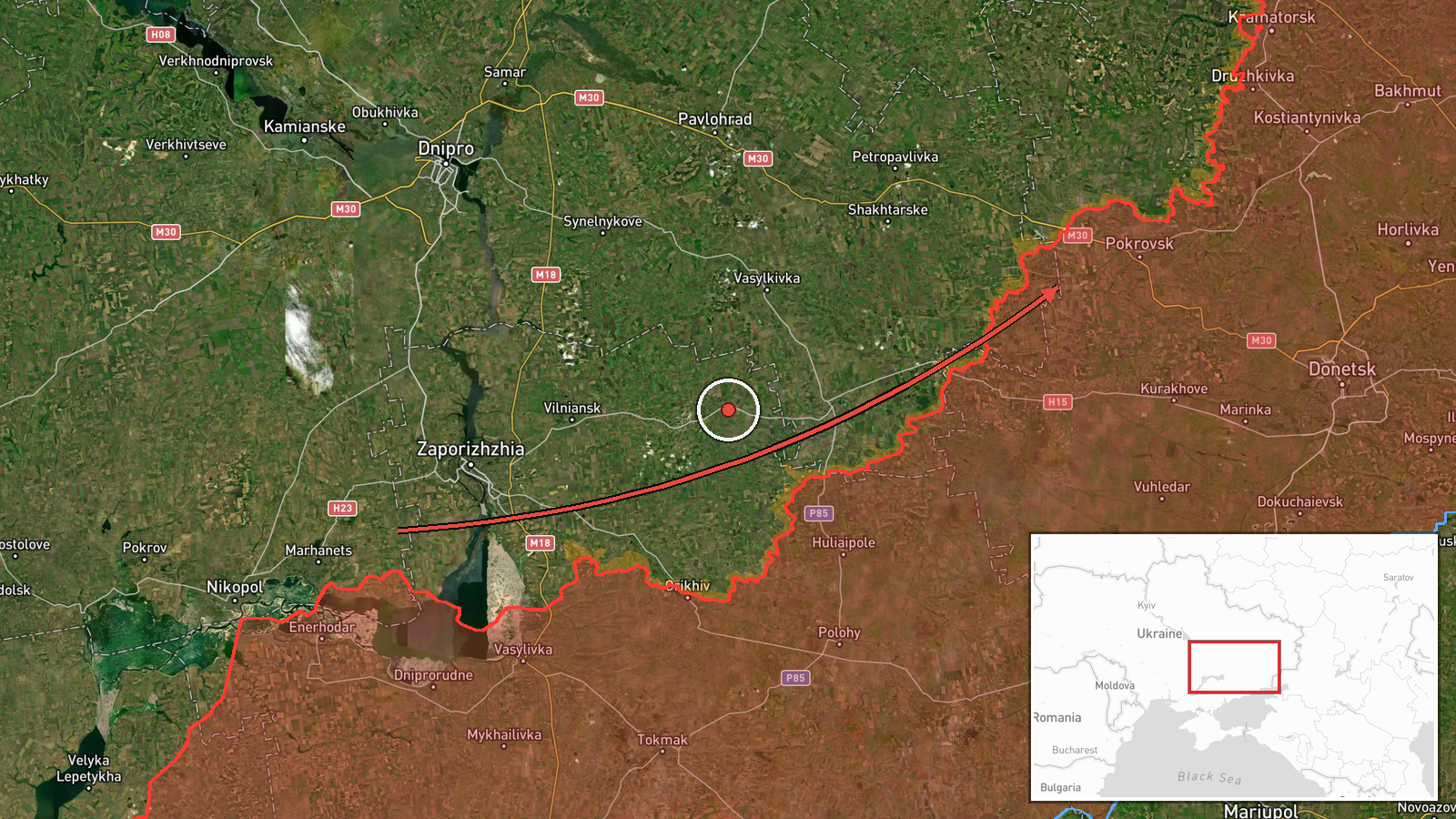 Pokrovsk, Donetsk Oblast, Ukraine — Drone Transit location map