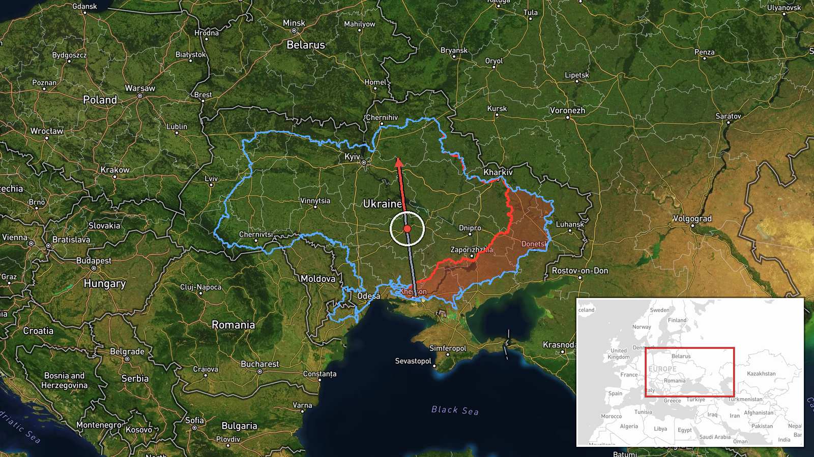 En route: Nizhyn, Chernihiv Oblast, Ukraine — Drone Transit location map