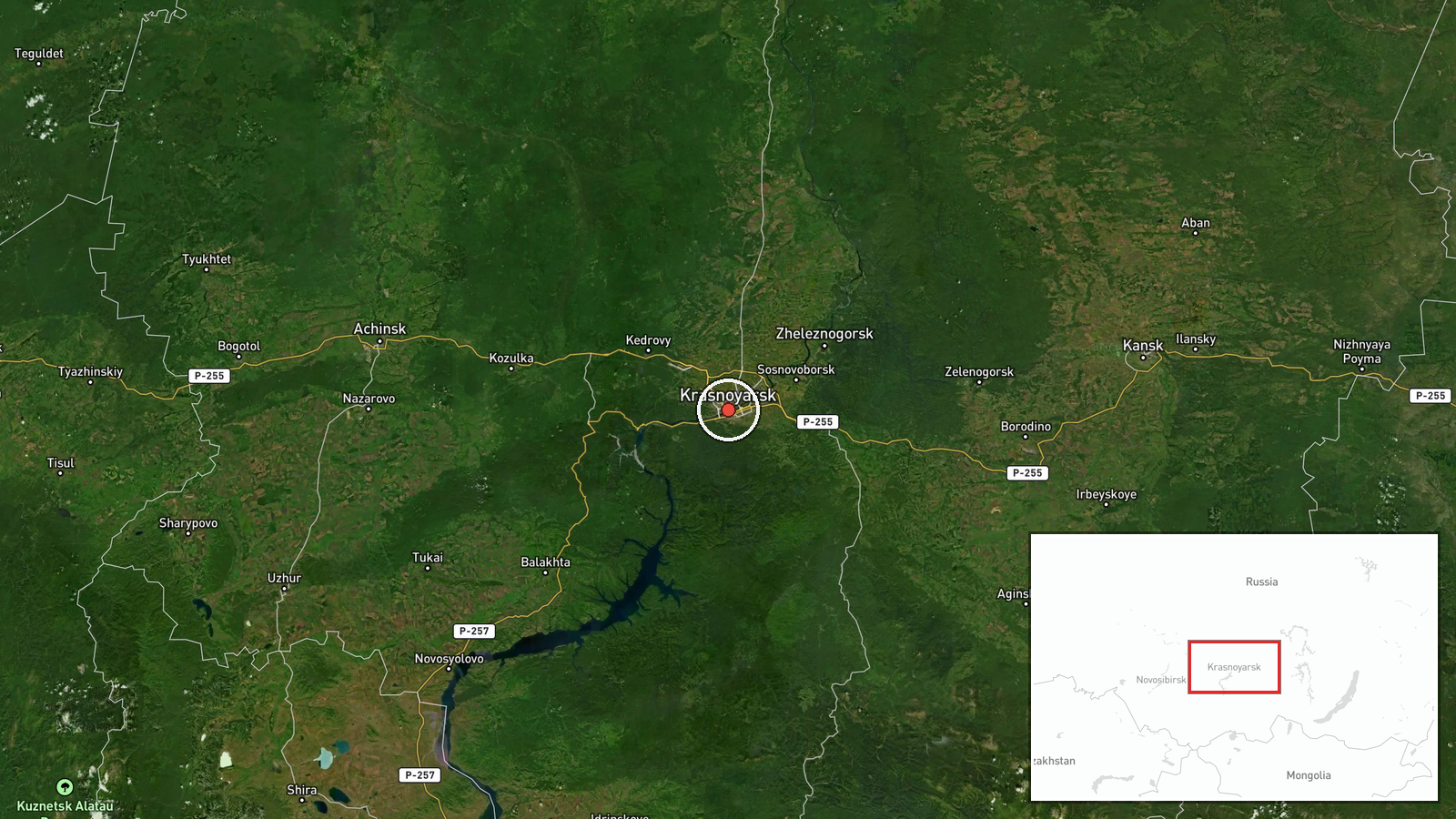 Krasnoyarsk Krai, Russia — Aircraft Shootdown location map